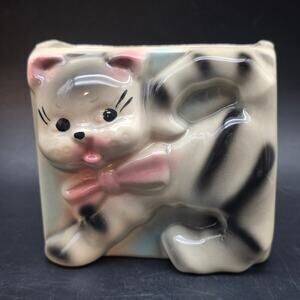 Upco Pottery Cat Planter Mid Century USA Pottery